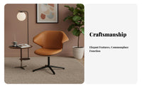 Upholstered Rotating Armchair Light Luxury Aesthetic Lounge Chair Modern Design Plush Cushioning for Homeowners, Living Room