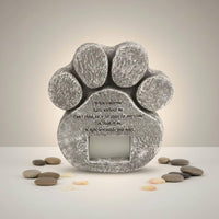 Pet Headstone Picture Frame Engraved Message Paw Print Memorial Stone