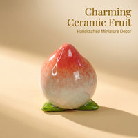 Ceramic Fruit Figurines Home Decoration, Hand-Painted Fruit Sculpture for Desk, White Porcelain Fruit Statues for Gifts