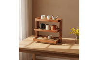 Three-Tier Storage Shelf Tiered Countertop Rack with Trays Sturdy Furniture for Tea Room