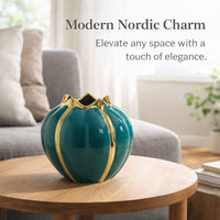European Style Ceramic Pumpkin Vase, Large