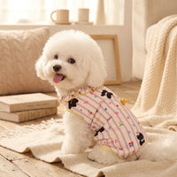 Dog Bodysuit Belly Protection Clothing, Knitted Pyjamas and Puppy Clothes for Small Dogs, Winter Warm Unisex Belly Cover with Tail Opening