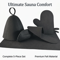Steam Room Essential Parts Bundle, Sauna Cap for Steam Bath, Men Women Sauna Acc #variant:Black