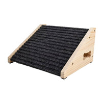Ribbed Wooden Dog Ramp Staircase Bone-Shaped Handhold Pet Ramp Staircase Sloped Anti-Slip Pet Stairs Floor Protection for Raised Surfaces, Bedside