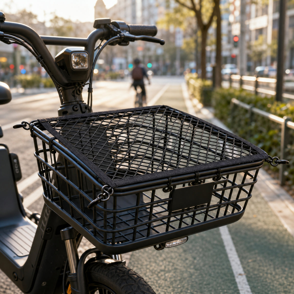 Single-Layer Basket Cover Net Secure Elastic Cargo Net Long-Lasting Versatile for Electric Bike