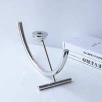 现代简约样板间直播间沙龙店桌面电视柜金属软装摆件不锈钢烛台