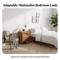 Bedside Table with Integrated Light Fluted Glass Drawer Nightstand tapactivated
