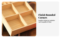 Keeps Items Separate Multicompartment Wooden Box Multifunctional Wooden Sorting Tray Natural Wood Look desktop Organizer Sturdy Construction for hot beverage lovers, Home Organizers, Desktop, Living Room, Kitchen, Bedroom