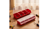 Plastic Storage Organizer with Compartments Transparent for DIYers, Hobbyists