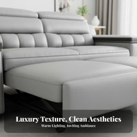 Electric Reclining Sofa Bed Modern Minimalist Design Electric Recliner Couch Padded Armrests Leather Home Theater Seating for Families, Adults