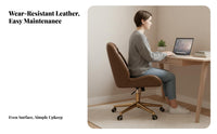 Rolling Shell rear Chair Height Adjustable Scalloped rear Rolling Chair 360-Degree rotate Comfortable rearrest for Teens, Women