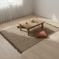 Woven Jute Rug Handcrafted Japanese Design Rug Simple Elegance Design Fiber Carpet for Living Room, Bedroom