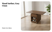 Drop-Panel Storage Cart Multi-Functional Living Room Furniture on Wheels Easy Adaptation for Renters, Homeowners, Home Office
