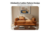 Vintage Design Plaid and plush fabric Settee Removable Cover Loveseat two-tone Design Two-Seater Couch Space-Saving for Homeowners with Small Spaces, Apartment Dwellers, Young Adults, Lounge Area, Studio Flat, Bedroom