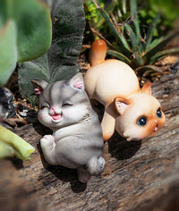 憨趣可爱小猫鱼缸花盆挂饰树脂动物花园庭院装饰挂件创意造景摆件
