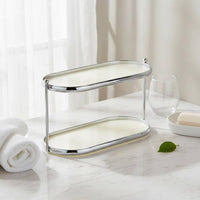 Acrylic Vanity Shelf Space Saving Makeup Display Easily Stands to Clean Household Storage for Desktop