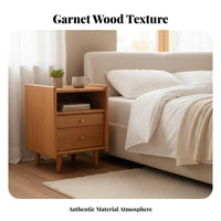 Nightstand with Drawers Long-Lasting and Sturdy 2-Drawer Wooden Cabinet