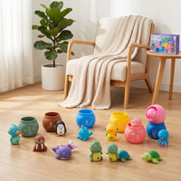 20 Pieces Colorful Sea Animal Counting Toy with Matching Cups Bright Animal Counting Toy with Sorting Cups Learning Educational for Classroom, Playroom, Bath Time