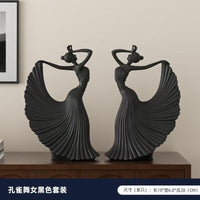 Modern Minimalist Dancing Figure Sculpture, Resin Art Decor