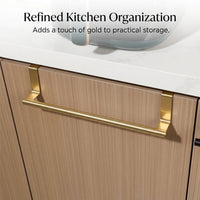 Cabinet Hanging Rack for Small Space Homeowners, 201 Stainless Steel Tea Towel No-Drill Adjustable Storage for Bathroom, Tidy Kitchen Solution