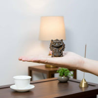 Lion Figurine Compact Treasure Bowl Figurine Resin