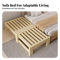 Pull-extendable Slatted Bed Frame Extendable Design Daybed Space-Saving Household Furniture for Apartment Dwellers, Teens, Small Spaces, Living Room, Bedroom