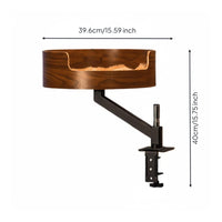 Clamp attached Bed Fuzzy Material Lined Raised Cat Bed Open Top