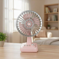 Retro Table Fan 3-Speed Mini Desk Fan Portable for Desktop, Students