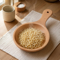 Japanese-Style Bowl Hanging Hole Deep Wooden Bowl Food-Safe Finish for Salads