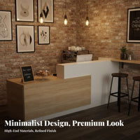 Modern Reception Desk Sturdy Reception Counter Retail Checkout Table Scratch-resistant Engineered Wood Suitable for Offices Retail Stores Medical Centers Salons