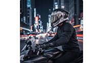 DOT Approved | Carbon-Fiber-Style, Full Face Helmet with Dual Visor, for Road traveling