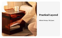 Clear Side Cabinet Light Luxury Bedside Table Transparent Design for Guest Room
