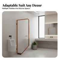 Fluted Glass Urinal Divider Privacy Protection Wall-Mounted Urinal Screen Minimalist Design Toilet Partition long-lasting for Contractors, Business Owners, Architects, Shopping Malls, Schools, Offices, Restaurants