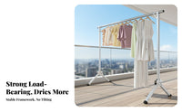 Foldable Design Folding Clothes storage areaSaving Wheeled Folding Clothes Rack Portable Garment Stand Easy Assembly for Students, Renters, property owners, Bedroom, Dorm Room, Balcony
