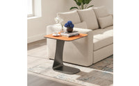 Leather Side Table Modern Side Table with Storage Compact Beistelltisch for Living Room, Small Apartments, Reading Nooks