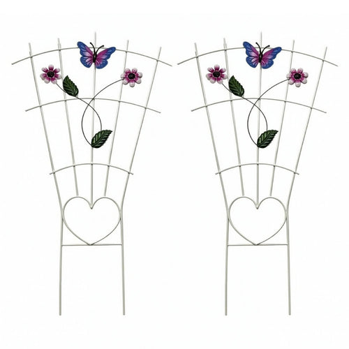2 Pieces Fan Trellis Decorative Climbing Plant Trellis Compact for Flower Beds