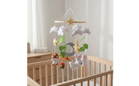 Handmade Moon and Rabbit Mobile Soothing Textile Moon Mobile Sensory Development