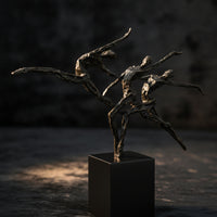 Dancer Sculpture with Marble Base Artistic Decorative Accent Luxury for Entryway