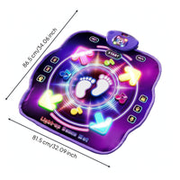 Light-up Double Dance Mat Wireless Dance Mat with Bluetooth Musical Toy Adjustable Volume for Children, Toddlers, Playroom, Birthday Party