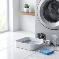 Raised Edge Washing Machine Tray with Outlet Easy-to-Clean Washing Machine Drainage Pan Waterproof Washer Drainage Pan Leakproof for Renters