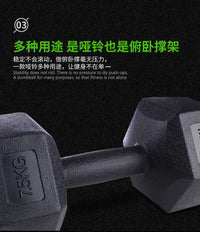 Hex Dumbbell with Cement Fill for Home Gym and Fitness
