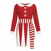 Long Sleeve Form-Fitting Dress Festive Apparel for Women, Christmas Parties, Stage Performances, Themed Events