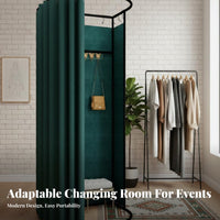 Easy Assembly Portable Fitting Room Sturdy Frame Foldable Changing Stall Blackout Curtain Folding Dressing Cubicle Large Space for Market Vendors, Event Organizers, Temporary Shops, Clothing Shop S, Outdoor Events, Fashion Event