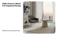 8-Drawer Vanity chest of drawers Luxury Design cosmetics station Sleek Look for End of Bed