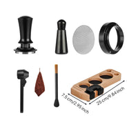 8 Pieces Espresso Accessories Set with Tamping Station Cleaning Brush Dosing Funnel Puck Screen Scoop-leveler Organizer Suitable for Coffee Enthusiasts Home Organization