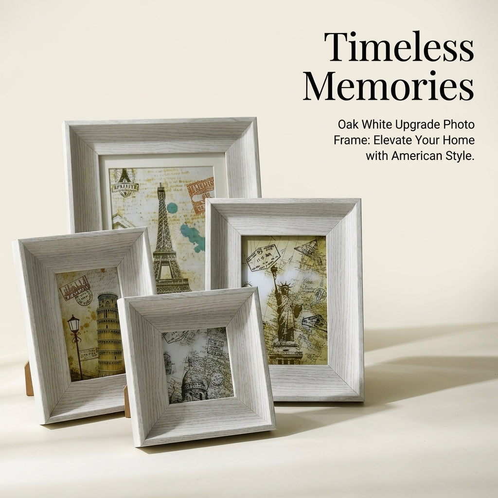 Wall Hanging Picture Frame for Living Room Decor, Rectangular Photo with American Style Design Art Display