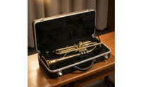 Standard Bb Trumpet Gold-Plated Trumpet with Hard Case and Mouthpiece Golden Polished for Beginners