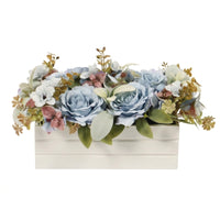 Rose Arrangement with Planter Rectangular Flower Centerpiece Luxuriant