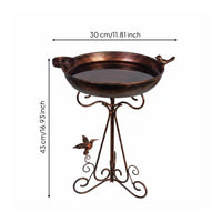 Wrought Iron Avian Bath Effortless Setup to Classic Rustic Bird Bath Ornament Rust Resistant Garden Decor for Yard, Patio