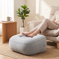 Portable Inflatable Footrest Lightweight Footrest with Flocked Top Skin-Friendly Inflatable Travel Pillow Space-Saving for Travelers